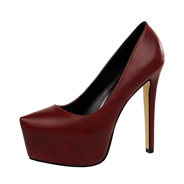 Simple Bordeaux Club de carnaval Escarpins 2020 13 cm Talons Aiguilles À Bout Pointu Escarpins
