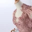 Luxury / Gorgeous Pearl Pink Evening Dresses  2020 A-Line / Princess U-Neck Tassel Handmade  Beading Rhinestone Lace Flower Sleeveless Sweep Train Formal Dresses