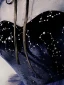 Fashion Navy Blue Homecoming Graduation Dresses 2020 A-Line / Princess Suede Bow High Neck Star Sequins Sleeveless Cascading Ruffles Knee-Length Formal Dresses