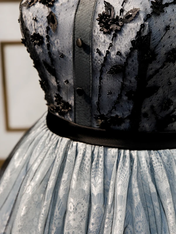 Fashion Black Homecoming Graduation Dresses 2020 A-Line / Princess Scoop Neck Sequins Lace Flower Sleeveless Knee-Length Formal Dresses