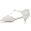 Elegante Ivory / Creme Perle Spitze Blumen Satin Brautschuhe 2021 3 cm Low Heel Stilettos Peeptoes Hochzeit Hochhackige