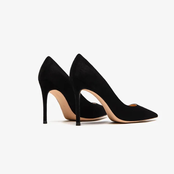 Modest / Simple Black Office OL Suede Pumps 2021 Leather 10 cm Stiletto Heels High Heels Pointed Toe Pumps
