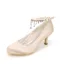 Stijlvolle Witte Bruidsschoenen 2020 Satijn Rhinestone Enkelband 6 cm Naaldhakken / Stiletto Spitse Neus Huwelijk Pumps