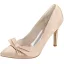 Elegante Ivoor Gala Pumps 2020 Satijn Strik 9 cm Naaldhakken / Stiletto Spitse Neus Pumps