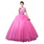 Flower Fairy Fuchsia Prom Dresses 2020 Ball Gown V-Neck Appliques Sleeveless Backless Floor-Length / Long Formal Dresses