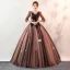 Elegant Black Prom Dresses 2020 Ball Gown V-Neck Butterfly Appliques Lace Flower 3/4 Sleeve Backless Floor-Length / Long Formal Dresses