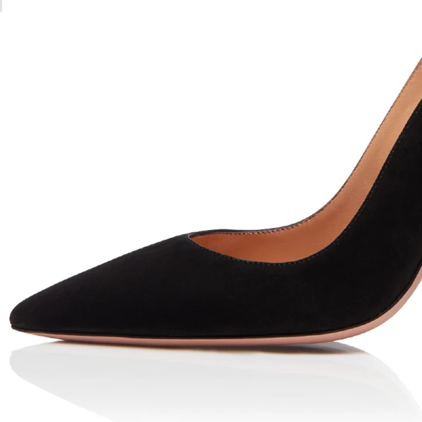 Sexy Black Evening Party Leather Womens Shoes 2020 10 cm Stiletto Heels Pointed Toe Heels
