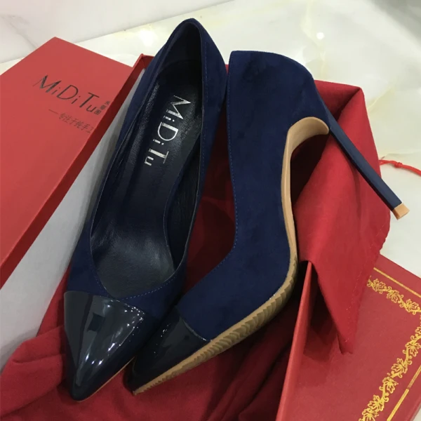 Enkla Burgundy Kontors OL Mocka Pumps 2020 10 cm Stilettklackar Spetsiga Pumps