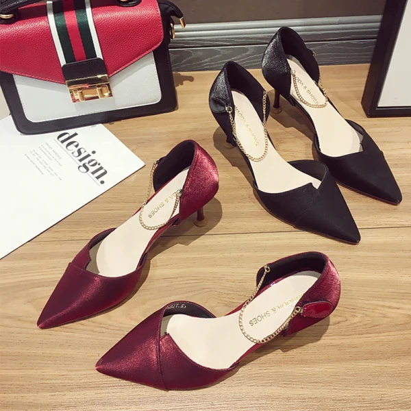 Modest / Simple Black Casual Womens Shoes 2020 7 cm Stiletto Heels Pointed Toe High Heels
