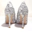 Sparkly Nude Lace Embroidered Wedding Shoes 2020 Glitter Sequins 10 cm Stiletto Heels Pointed Toe Wedding Pumps