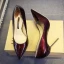 Schöne Beige Freizeit Pumps 2020 Lackleder 8 cm Stilettos Spitzschuh Pumps