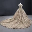 High-end Khaki Prom Dresses 2023 Ball Gown Off-The-Shoulder Handmade  Beading Pearl Sequins Lace Flower Sleeveless Backless Royal Train