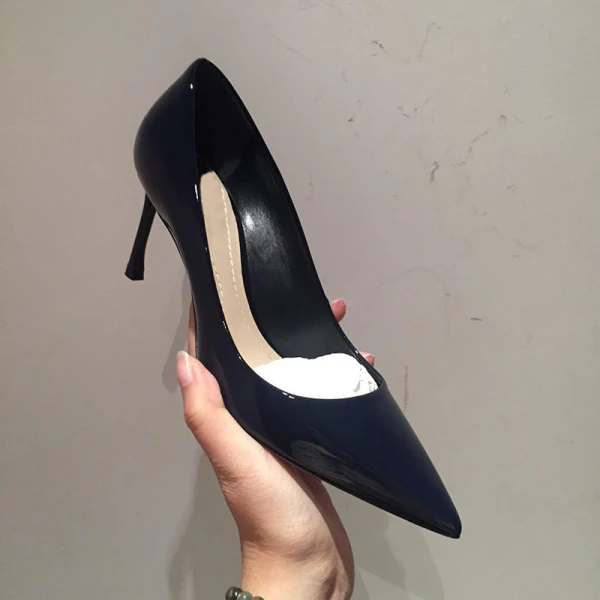 Enkel Elfenben Kontor OL Pumps 2020 Patent Lær 7 cm Stiletthæler Spisse Pumps