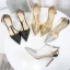 Chic / Beautiful Silver Evening Party Leather Womens Shoes 2020 Patent Leather T-Strap 10 cm Stiletto Heels Pointed Toe Heels