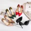 Simple Nues Vêtement de rue Chaussures Femmes 2020 Satin 10 cm Talons Aiguilles À Bout Pointu Talons