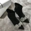 Edles Schwarz Freizeit Stiefel Damen 2020 Strass Schleife 6 cm Stilettos Spitzschuh Stiefel