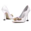 Schöne Ivory / Creme Cocktail Pumps 2020 Perle Strass Schmetterling 9 cm Stilettos Spitzschuh Pumps