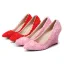 Chic / Belle Rouge Promo Chaussures Femmes 2020 Appliques 8 cm À Bout Pointu Compensées