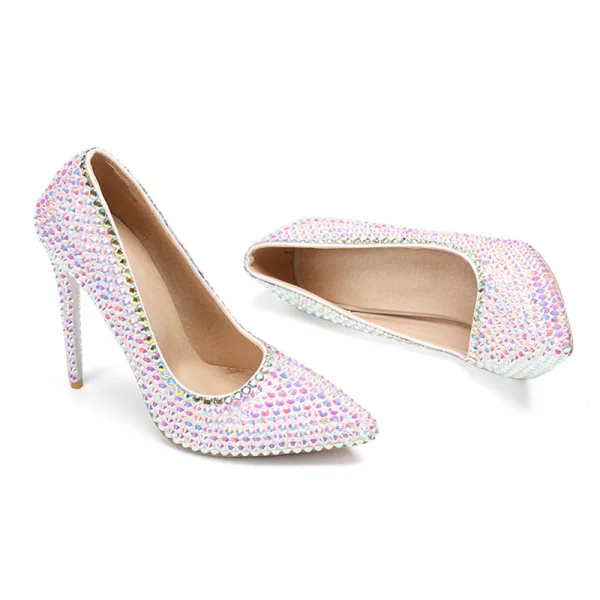 Charmig Multi-Färger Rhinestone Afton Pumps 2020 11 cm Stilettklackar Spetsiga Pumps