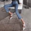 Sencillos Beige Casual Sandalias De Mujer 2020 8 cm Stilettos / Tacones De Aguja Punta Estrecha Sandalias