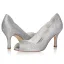 Scintillantes Argenté Glitter Chaussure De Mariée 2021 8 cm Mariage Talons Aiguilles Peep Toes / Bout Ouvert Talons Hauts