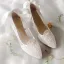 Elegant Ivory Lace Wedding Shoes 2020 Bow 6 cm Stiletto Heels Pointed Toe Wedding Pumps