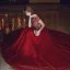 Classy Burgundy Evening Dresses  2020 A-Line / Princess Scoop Neck Beading Rhinestone Lace Flower Short Sleeve Backless Floor-Length / Long Formal Dresses