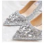 Glittrande Silver Brudskor 2020 Läder Rhinestone Paljetter 10 cm Stilettklackar Spetsiga Bröllop Pumps