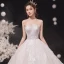 Charming Ivory Wedding Dresses 2020 Ball Gown Strapless Sequins Lace Flower Sleeveless Backless Royal Train