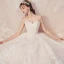 Charming Ivory Lace Flower Wedding Dresses 2020 Ball Gown Strapless Sequins Sleeveless Backless Royal Train