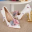 Elegant Ivory Wedding Shoes 2018 Wedding Handmade  Flower 11 cm Stiletto Heels Pointed Toe Pumps
