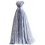 Fashion Grey Pearl Rhinestone Sequins Prom Dresses 2021 A-Line / Princess Ruffle Spaghetti Straps Sleeveless Backless Floor-Length / Long Prom Formal Dresses