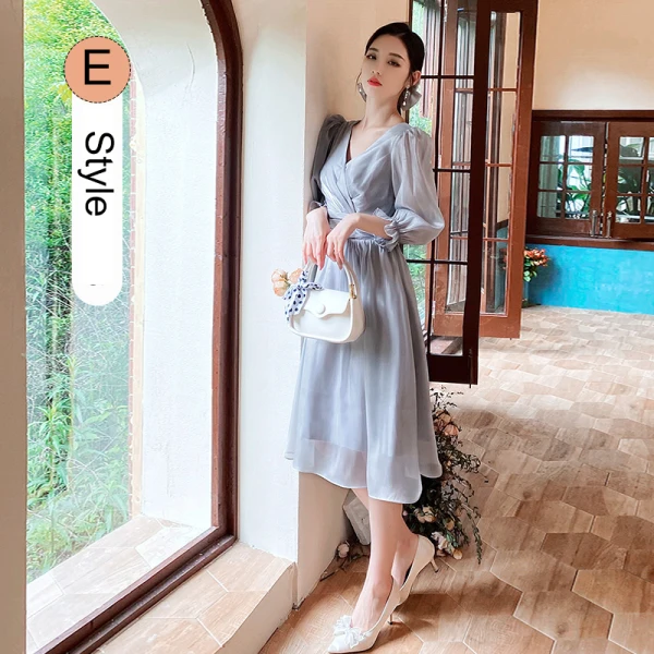 Simple Champagne Noeud Robe Demoiselle D'honneur 2021 Princesse Manches Courtes Thé Longueur Demoiselle D'honneur Robe Pour Mariage