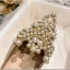 Elegant Champagne Pearl Rhinestone Satin Wedding Shoes 2021 Pointed Toe Flat Wedding Heels