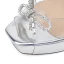 Sexy Transparent Doré Faux Diamant Noeud Club de carnaval Sandales Femme 2021 14 cm Talons Épais À Bout Pointu Sandales Talons Hauts