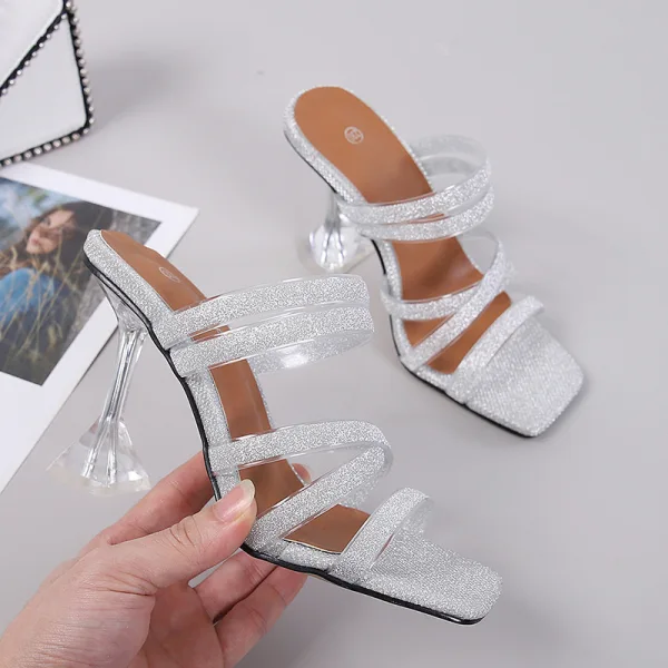 Sexy Casual Multi-Colors Rainbow Womens Sandals 2021 9 cm Stiletto Heels Open / Peep Toe Sandals High Heels