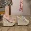 Fashion Multi-Colors Street Wear Braid Womens Sandals 2021 16 cm Platform Wedges Open / Peep Toe Sandals