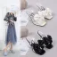 Mode Noire Vêtement de rue Noeud Faux Diamant Sandales Femme 2021 9 cm Talons Aiguilles Peep Toes / Bout Ouvert Sandales Talons Hauts