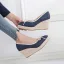 Chic / Beautiful Ocean Blue Street Wear Braid Bow Womens Shoes 2021 7 cm Wedges Platform Pointed Toe Sandals