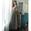 Chic / Belle Gris Robe Demoiselle D'honneur 2021 Princesse Manches Courtes Dos Nu Perlage Perle En Dentelle Fleur Paillettes Longue Demoiselle D'honneur Robe Pour Mariage