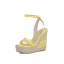 Fashion Yellow Street Wear Womens Sandals 2021 Ankle Strap Waterproof 12 cm Wedges Platform Open / Peep Toe Sandals