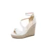 Fashion Yellow Street Wear Waterproof Womens Sandals 2021 Ankle Strap 11 cm Platform Wedges Open / Peep Toe Sandals