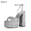 Inhabituel Noire Rivet Club de carnaval Sandales Femme 2021 Bride Cheville 15 cm Talons Épais Imperméables Peep Toes / Bout Ouvert Sandales Talons Hauts
