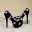 Charming Black Pearl Rhinestone Wedding Shoes 2021 14 cm Stiletto Heels Round Toe Wedding Pumps High Heels