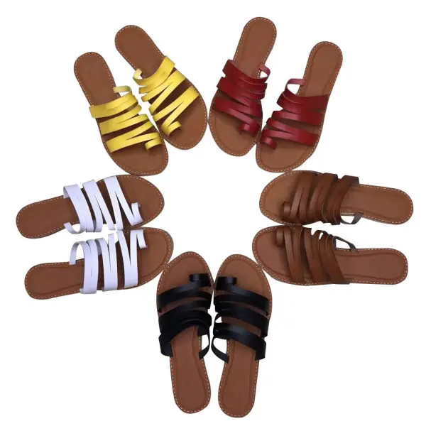 Proste / Simple Żółta Przypadkowy Plaża Pantofle & Klapki 2021 Peep Toe Buty Damskie
