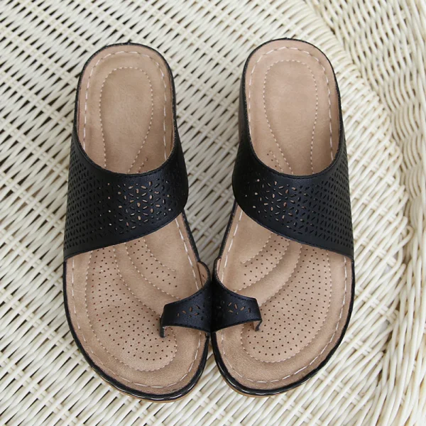 Böhmen Khaki Durchbohrt Flache Strand Sandalen Damen 2021 Freizeit Peeptoes Sandaletten