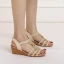 Vintage / Originale Marron Vacances Plage Tresser Sandales Femme 2021 5 cm Compensées Peep Toes / Bout Ouvert Sandales Talons Hauts