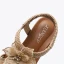 Roman Beige Lace Flower Beach Womens Sandals 2021 5 cm Wedges Open / Peep Toe Sandals High Heels