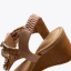 Mode Marron Désinvolte T-Strap Fleur Sandales Femme 2021 5 cm Compensées Peep Toes / Bout Ouvert Sandales Talons Hauts