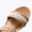 Bohemia Beige Rhinestone Street Wear Holiday Womens Sandals 2021 5 cm Wedges Open / Peep Toe Sandals